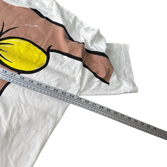 Vintage Cotton Power Extra Long Bikini Beach Coverup T-Shirt Adults OS White 90s - Picture 5 of 10